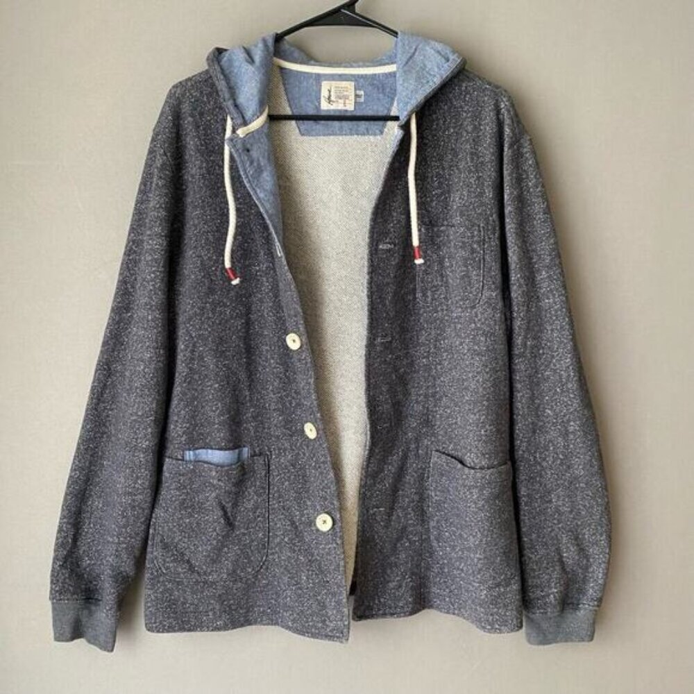 Howie‎ sz L gray 100% cotton button down hoodie jacket